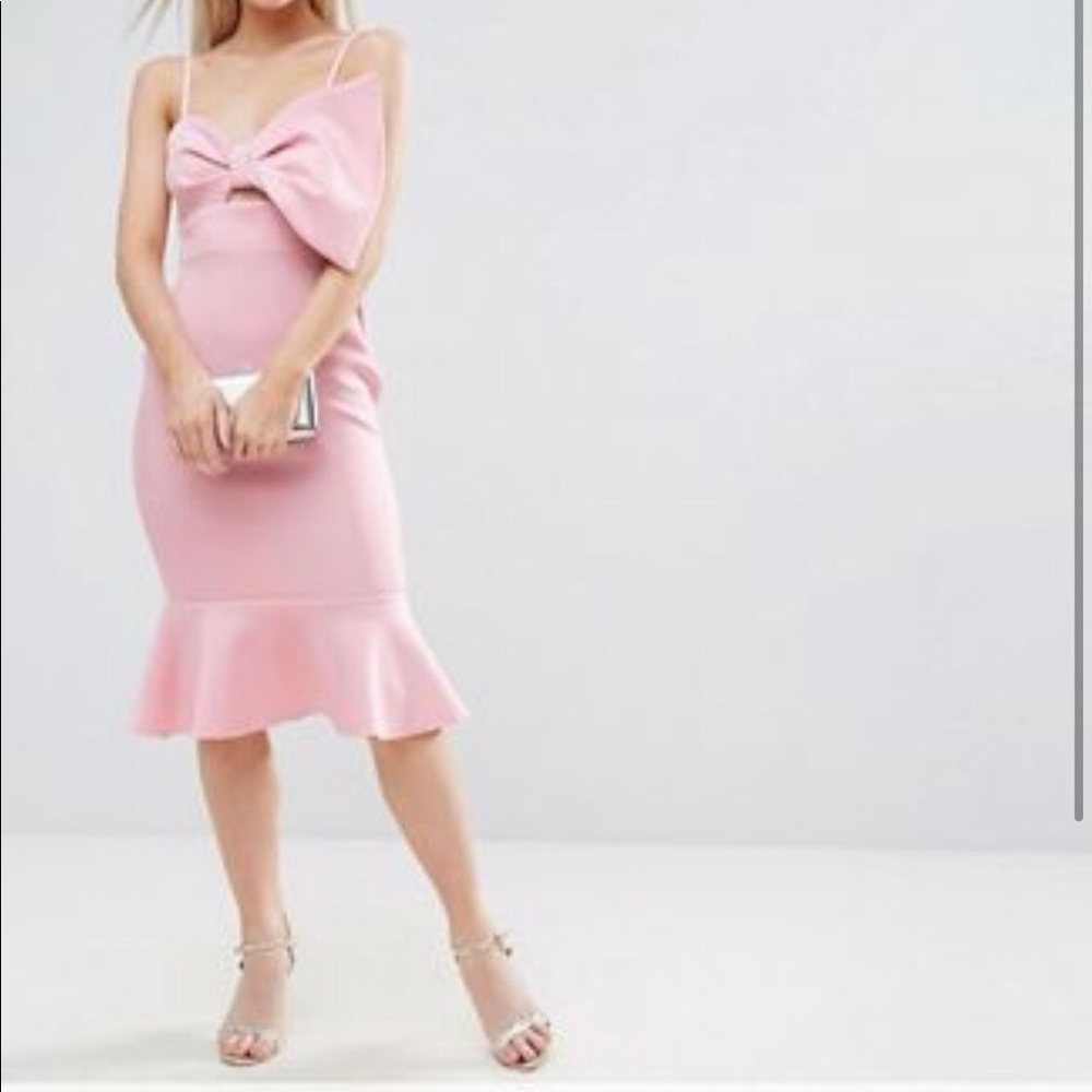 ASOS pink Bow dress
